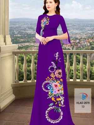 Vải Áo Dài Hoa In 3D AD HLAD2979 46